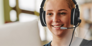 A person wearing a headset